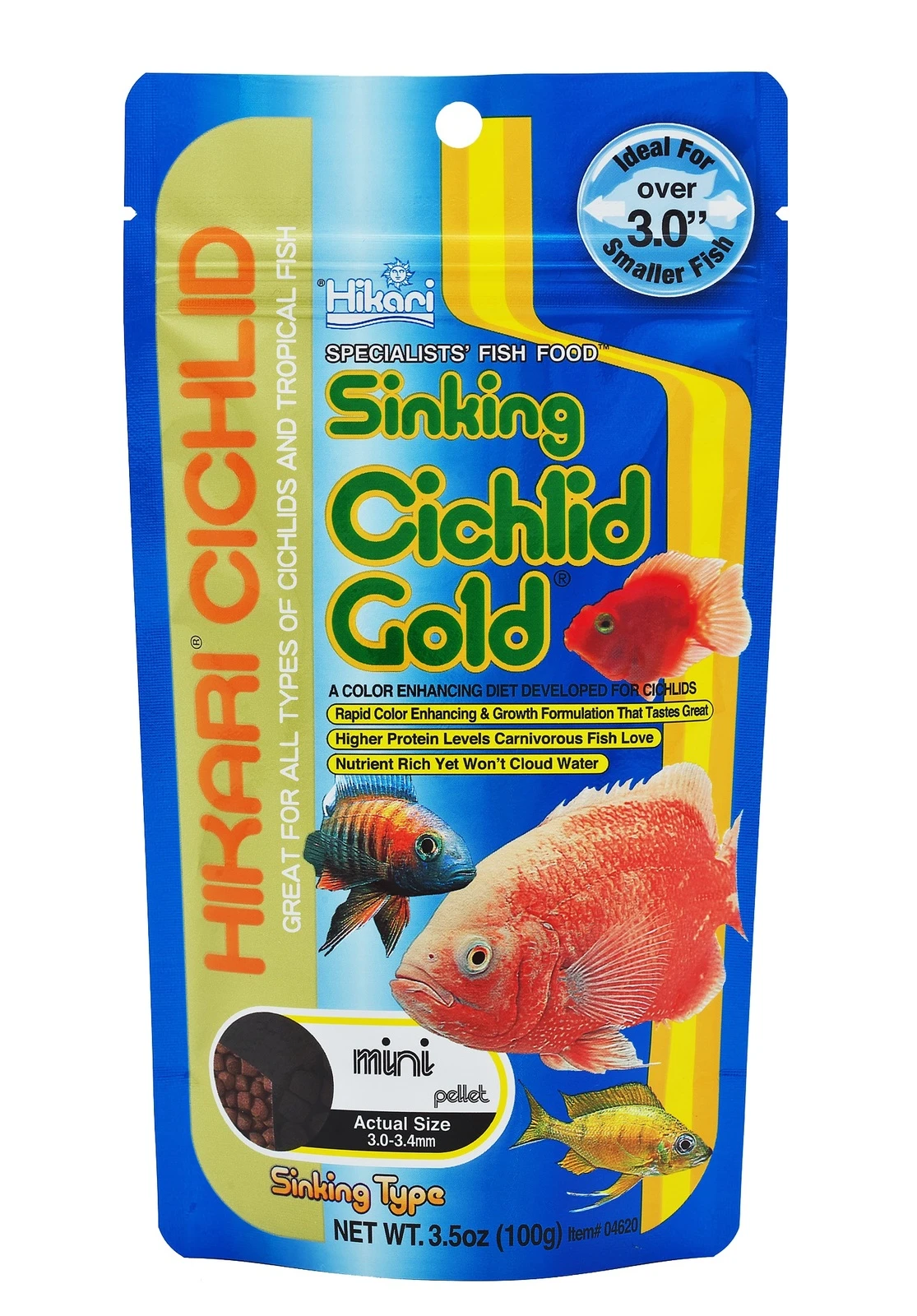 Hikari Cichlid Gold Sinking Mini 100g 3 Hikari Cichlid Gold Sinking Mini 100g