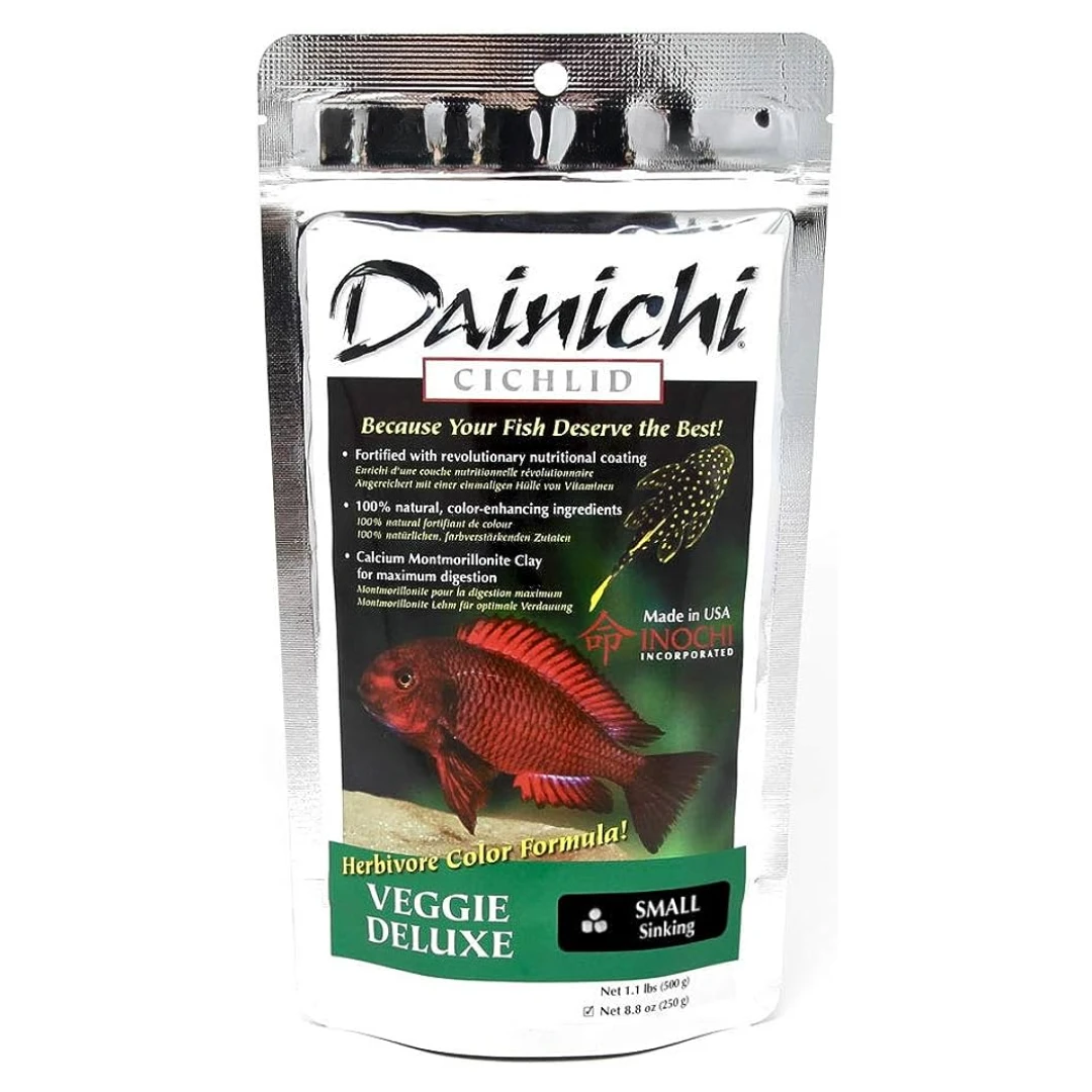 Dainichi Cichlid Veggie Deluxe Sinking Small Pellet 250g 3 Dainichi Cichlid Veggie Deluxe Sinking Small Pellet 250g