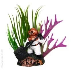 Deep Sea Diver And Plant