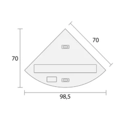 Juwel Trigon 190 LED Corner Aquarium - Black -Sea View Aquarium Shop juweltrigon190ledaquariumtopdimensions