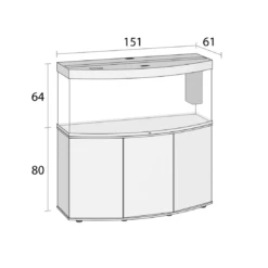 Juwel Vision 180 Cabinet - Black -Sea View Aquarium Shop juwelvision450dimensions