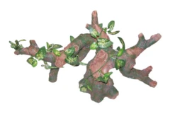 Log With Silk Plant Jaggered - Large