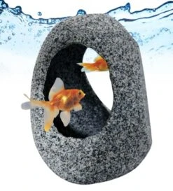 Aqua One Ornament Cave Round (XS) Marble -Sea View Aquarium Shop marblecavedisplaaay