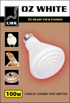 URS Oz White Ceramic Heat Emitter 100W